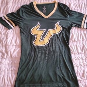 USF Bulls Women's Bedazzled Large Shirt Polyester Rayon